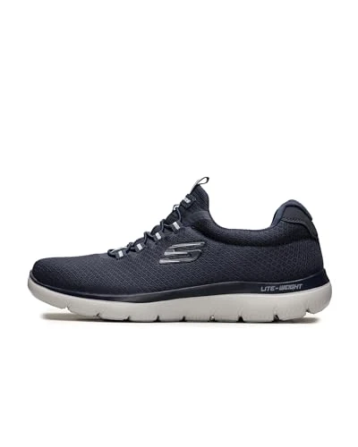 Men's Summits Trainers, Navy Mesh Trim, 8 UK
