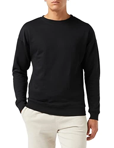 Men's Sweat Crewneck Sweatshirt, Black , XL