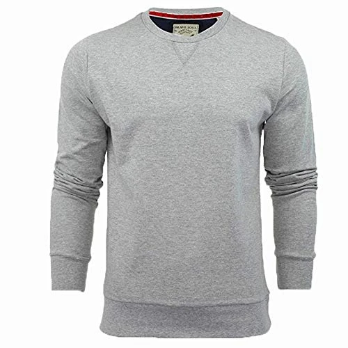 Mens Sweater Jumper  'Jones' Crew Neck, Jones ( Light Grey ), XL