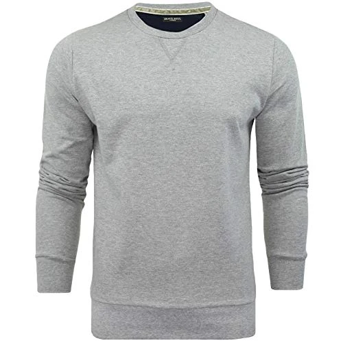 Mens Sweater Jumper Jones' Crew Neck Light Grey Large