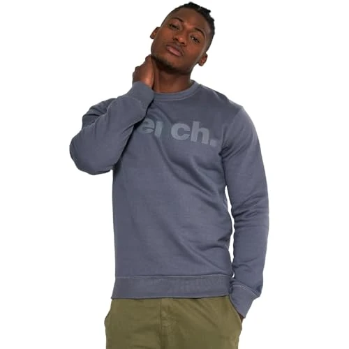 Mens Sweatshirt Crew Neck Jumper Pullover Sweater Long Sleeve Fleece Casual Top Steel Grey - Lalond 