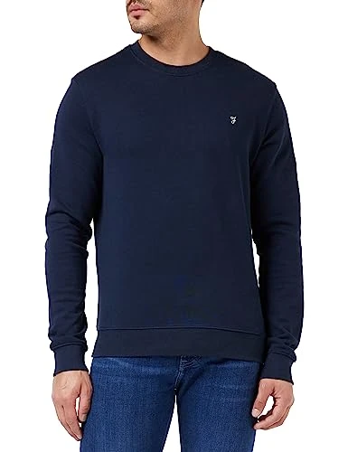 - Men's Sweatshirt, Fulwood Crew Neck Sweater, Long Sleeve, Organic Cotton, Modern Fit, Navy, M