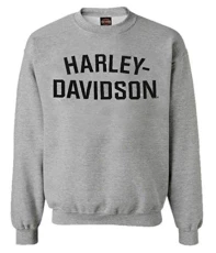 Men's Sweatshirt, Heritage H-D, Gray Crew Neck Pullover 30296642 - - Men's Sweatshirt, Heritage H-D, Gray Crew Neck Pullover 30296642 - -