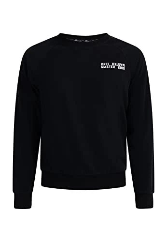 Men's Sweatshirt with Crew Neck, Black, L