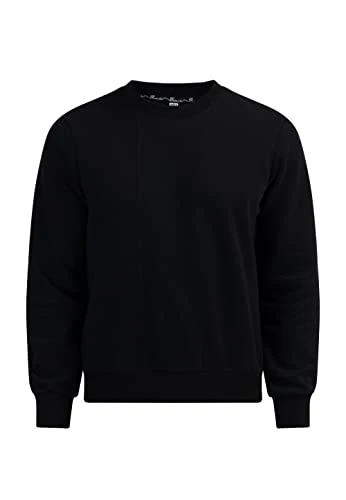 Men's Sweatshirt with Crew Neck, Black, S