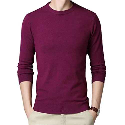 Men's Sweatshirts Crew Neck Fleece Pullover Sweater Plain Turtleneck Jumper Classic Winter Sweatshir