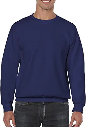 Mens Sweatshirts Plain Workwear Casual Crew Neck Jumper Fleece Sweater Sports Leisure Navy M