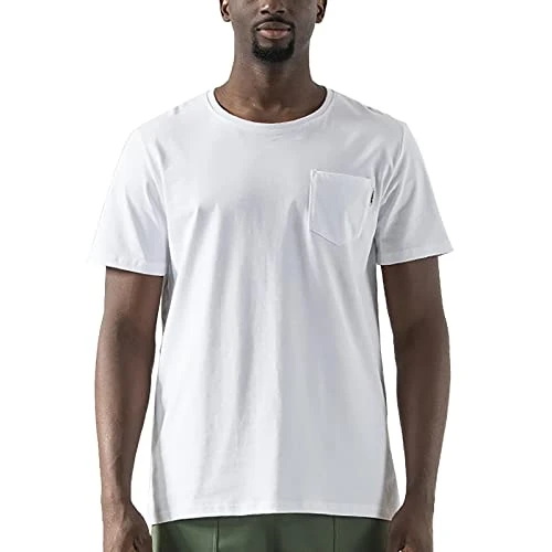 Mens T Shirt 220g Heavyweight Cotton Short Sleeve Men's Summer T Shirt Men's Pocket T Shirt Loose La