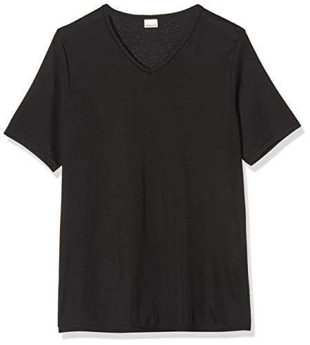 Men's T-Shirt Col V Manches Courtes Maille Classique The Thermal Top, Black, XL