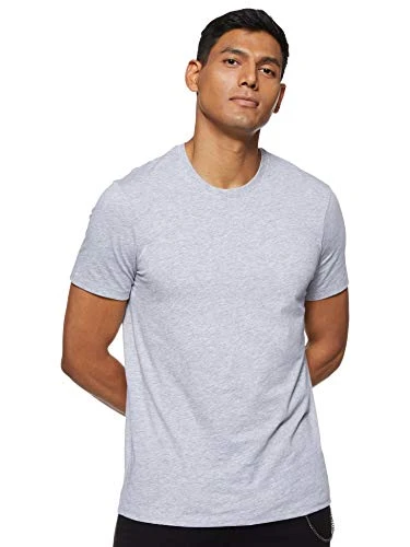 Men's T-Shirt, Grey, M, Short Sleeve, Regular Fit, Round Neck, Pima Small Logo, 100% Cotton