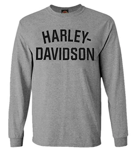 Men's T-Shirt, Long Sleeve Tee, Heritage H-D Gray 30296638 (M)