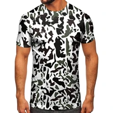 Mens T Shirt Men Fashion Spring Summer Casual Short Sleeve O Neck Camouflage Printed T Shirts Top Blouse Sweatshirts Cotton Men (1-White, L) Polo Shirts Sale Hawaiian Shirts for Men Short Sleeve Tops