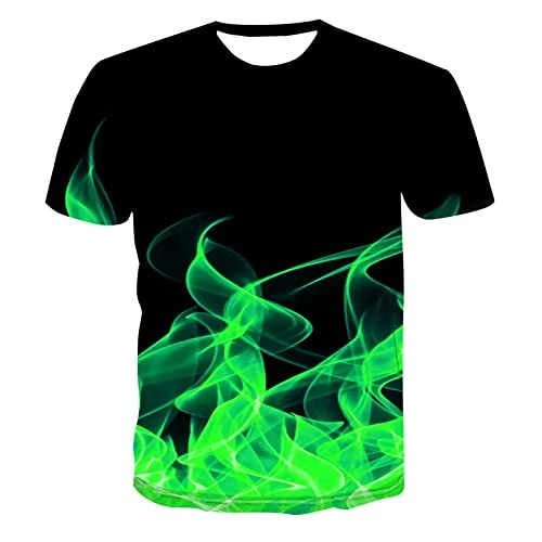 Mens T Shirt Men's 3D Novelty Tshirts Men Graphic Funny Tees 3D Printed Crewneck Short Sleeve Summer Casual Tees Blouse Tops Raglan Men Long Sleeve (4-Green, 4XL) Mens Polo Funky Hawaiian Shirt Mens