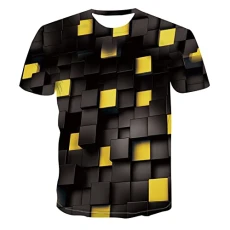 Mens T Shirt Men's 3D Novelty Tshirts Men Graphic Funny Tees 3D Printed Crewneck Short Sleeve Summer Casual Tees Blouse Tops Raglan Men Long Sleeve (4-Yellow, S) Mens Polo Mens Floral Hawalian Shirt