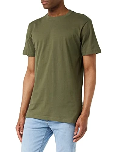 Men's T-Shirt Round Neck, Olive, 4XL