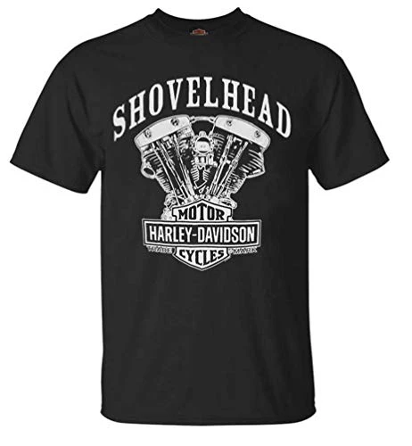 Men's T-Shirt, Shovelhead Engine Short Sleeve, Black 30294026