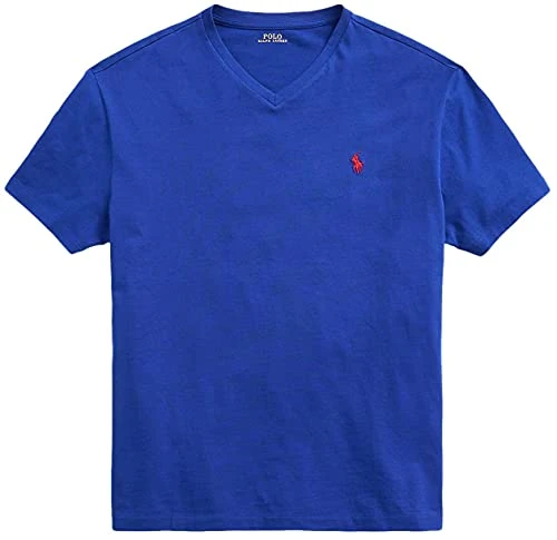 Mens T-Shirt V-Neck (XL, RoyalBlue), Blue