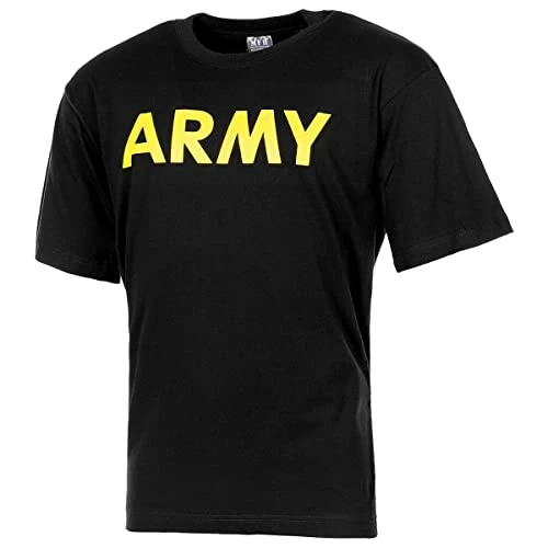 Men's T-Shirt with Army Print Black Size S