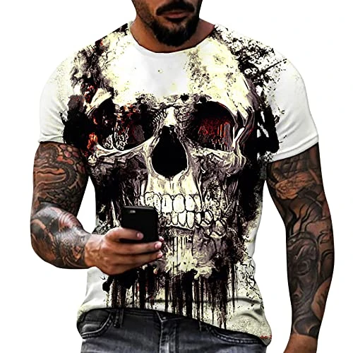 Men's T-Shirts 3D Graphic Short Sleeve T-Shirts Funny Printed Summer Tops Men's Shirt T-Shirt Crew N