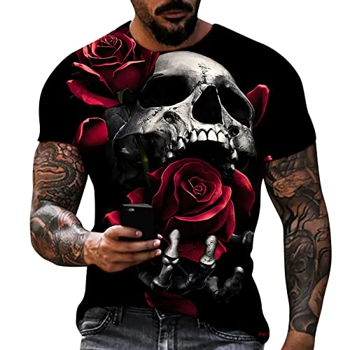 Men's T-Shirts 3D Graphic Short Sleeve T-Shirts Funny Printed Summer Tops Wrist Watches Men's T-Shir