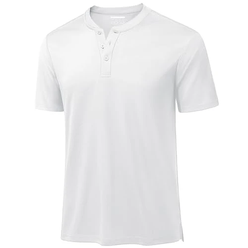 Men's T-Shirts Breathable Henley Tshirts Short Sleeve Summer Classic Shirt Plain Dry Fit Running Top