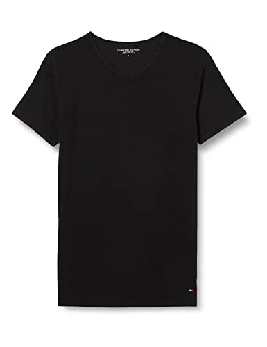 Mens T-Shirts Multipack - Plain White T Shirt For Men - Essential V Neck T-Shirt - Cotton/Elastane - Pack Of Three - Black - Size XXL