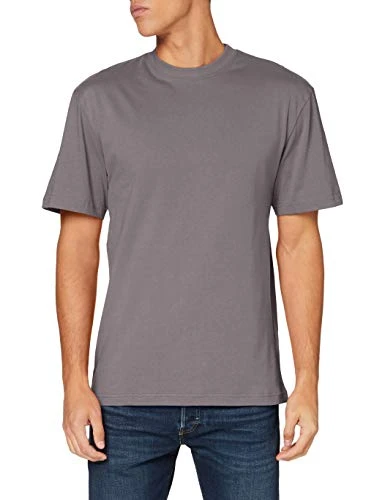 Men's Tall Tee Oversized Short Sleeves T-Shirt with Dropped Shoulders, 100% Jersey Cotton, darkshado