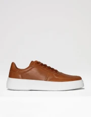 Men's Tan Retro Raised Sole Casual Trainers