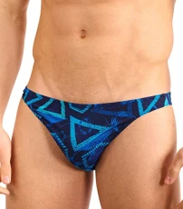 Men's Tan Through Swim Micro Brief Swimwear - Blue Lagoon