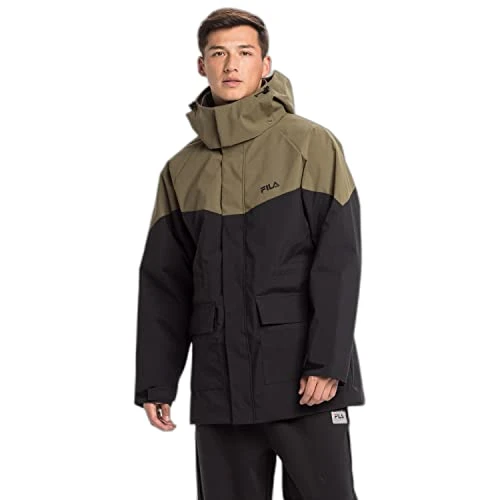 Men's Tanvald Light Padded Parka jacket, Moonless Night-Burnt Olive, L