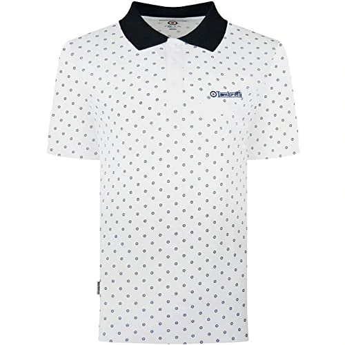 Mens Target AOP Premium Polo Shirt - White/Navy- S