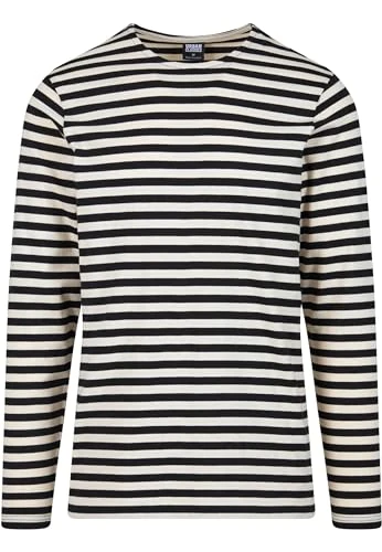 Men's Tb3801-regular Stripe Ls T-Shirt, Whitesand/Black, XL