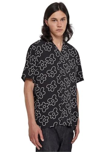 Men's Tb4150-viscose AOP Resort Shirt, blackflower, XL