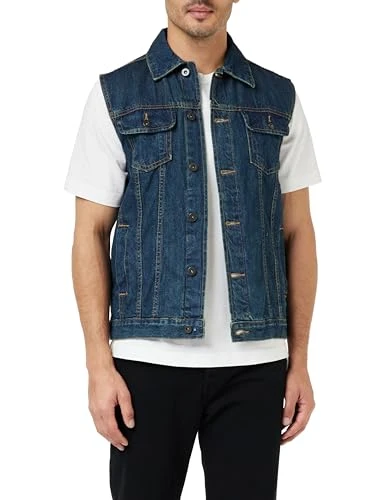 Men's Tb514-denim Vest, Denim Blue, 3XL