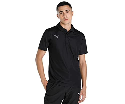 Mens Teamliga Sideline Polo Shirt,  Black- White, M EU