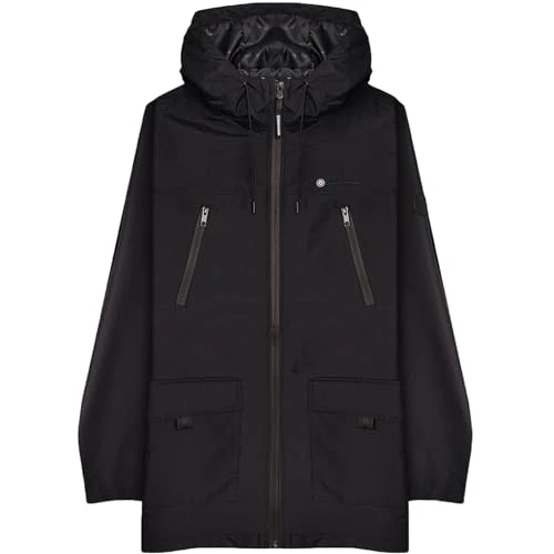 Mens Terrace Retro Hooded Jacket - Black - L