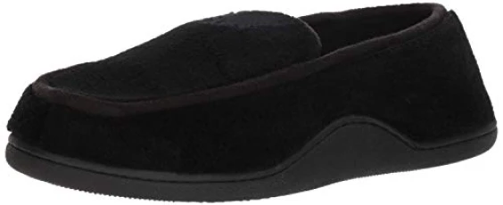 Men's Terry Moccasin Slipper with Memory Foam for Indoor/Outdoor Comfort black Size: X-Large Men's Terry Moccasin Slipper with Memory Foam for Indoor/Outdoor Comfort black Size: X-Large