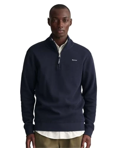 Mens Texture Half Zip Jumper Evening Blue M