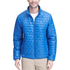 Men's The Connor Lightweight Ultra Loft Quilted Packable Jacket Down Alternative Coat, Royal Blue, XL