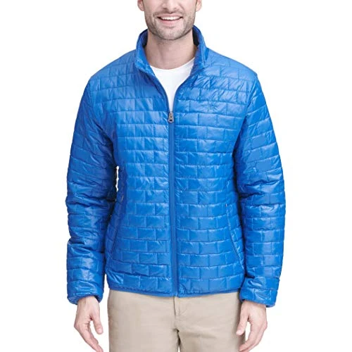 Men's The Connor Lightweight Ultra Loft Quilted Packable Jacket Down Alternative Coat, Royal Blue, XL