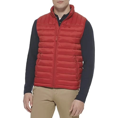 Men's The Noah Classic Ultra Loft Packable Puffer Jacket Down Alternative Coat, Cherry Red, L