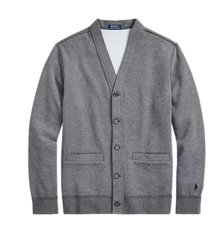 Men's The RL Fleece Cardigan, Barclay Heather, XXL