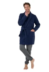 Mens Thermolactyl Dressing Gown, Navy, M