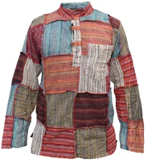 Men's Thin Patch Grandad Summer Hippie Kurta Shirt Medium Multicoloured Men's Thin Patch Grandad Summer Hippie Kurta Shirt Medium Multicoloured