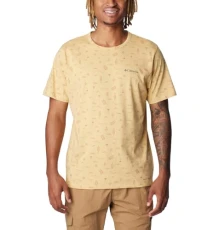 Men's Thistletown Hills Printed Short Sleeve Tee T-Shirt, Light Camel Explorer, 5X Tall