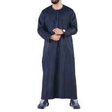 Mens Thobe Jubba Saudi Islamic Arab Eid Emirati Kaftan Jubbah Tassel Robe Navy Blue Mens Thobe Jubba Saudi Islamic Arab Eid Emirati Kaftan Jubbah Tassel Robe Navy Blue