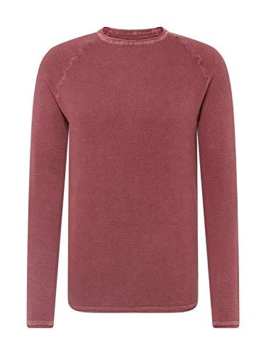 Men's Thomas Round Neck Pullover Sweater, Bordeaux red (1303), M