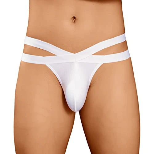 Men's Thong Swimwear Classic Relaxed Sexy Soft Viscose Ultimate Stretch Moisture-Wicking Microfiber Long Leg Loose Lounge Boxer Briefs for Men Pack Tagless Mens Boxer Briefs White