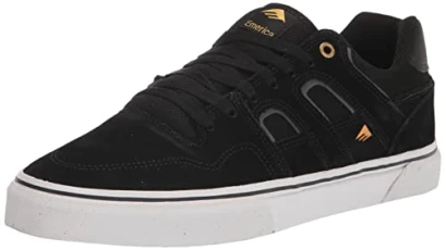 Men's Tilt G6 Low Top Skate Shoe, Black/White/Gold, 4 UK