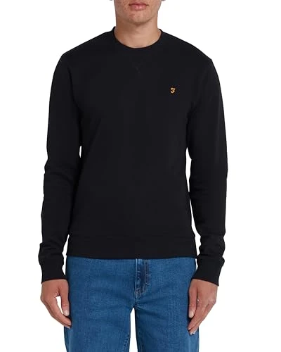 - Men's Tim Organic Cotton Crew Neck Sweatshirt, Slim Fit Black